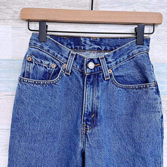 Levis Vintage 512 Slim Straight Jeans Blue Medium Wash Womens Juniors 1 24x30.5 - Picture 2 of 7